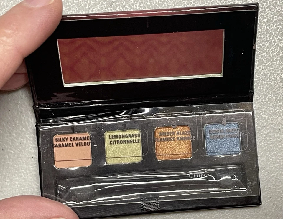 Mary Kay Mini Mineral Eye Color Quad Caramel Lemongrass Amber Denim LOT of 4 - Image 2 of 4