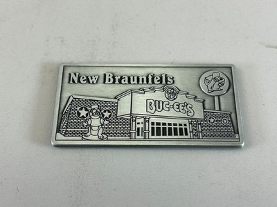 Buc-ee's New Braunfels Texas City Magnet Metal Pewter Bucees Beaver Logo NEW 
