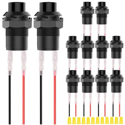 #ad 12Pcs 12mm Black Mini Round Latching Push Button Switch AC 250V 1.5A 125V 3A ... $15.22