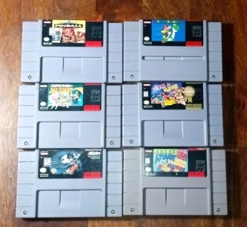 Lot of 5 SNES games (Super Mario World And All Stars + More) UNTESTED