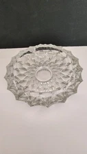Vintage Large Lead Crystal Cut Clear Glass Cigar Cigarette Ashtray 5” Heavy
