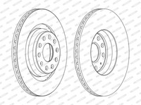 2X Ferodo Bremsscheibe DDF1503C FüR Audi Cupra Seat Skoda Vw