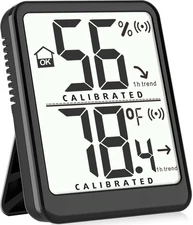 Antonki Room Thermometer Small Hygrometer Indoor Humidity 1 Pack, Black 