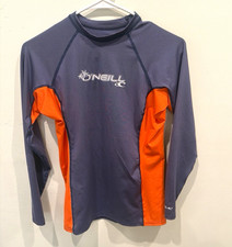 O'Neill Long Sleeve Rash Guard UV 50 Protection Medium Gray/Orange M