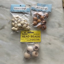 Macrame Wood Beads Natural Lot 3 New Packages