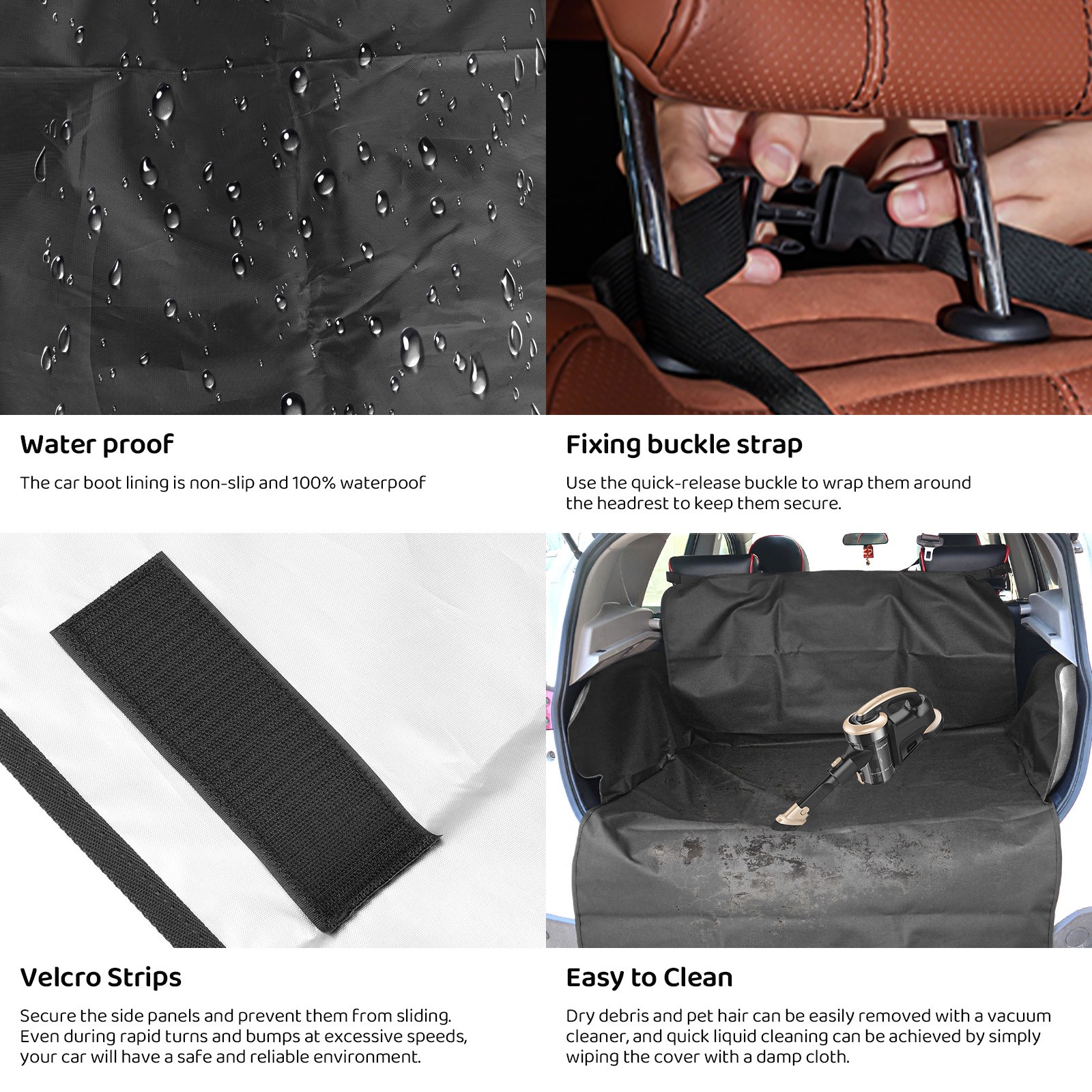 Car Boot Cargo Liner Trunk Protector Dog Pet Mat for Most Cars Trucks SUV Black