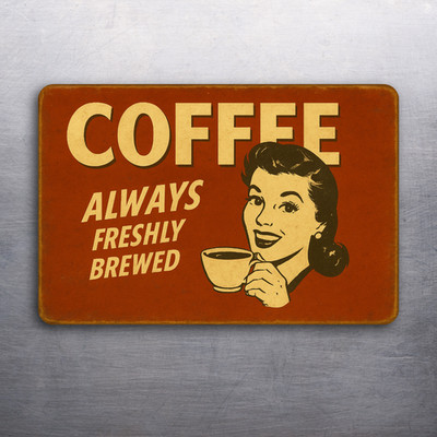 3x2 Rustic Vintage Style Coffee Art Fridge Refrigerator Magnet (D.Romeo)