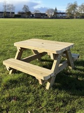 Kids Wooden Picnic Bench/Table, Heavy Duty Commercial Grade Bench, Picnic table