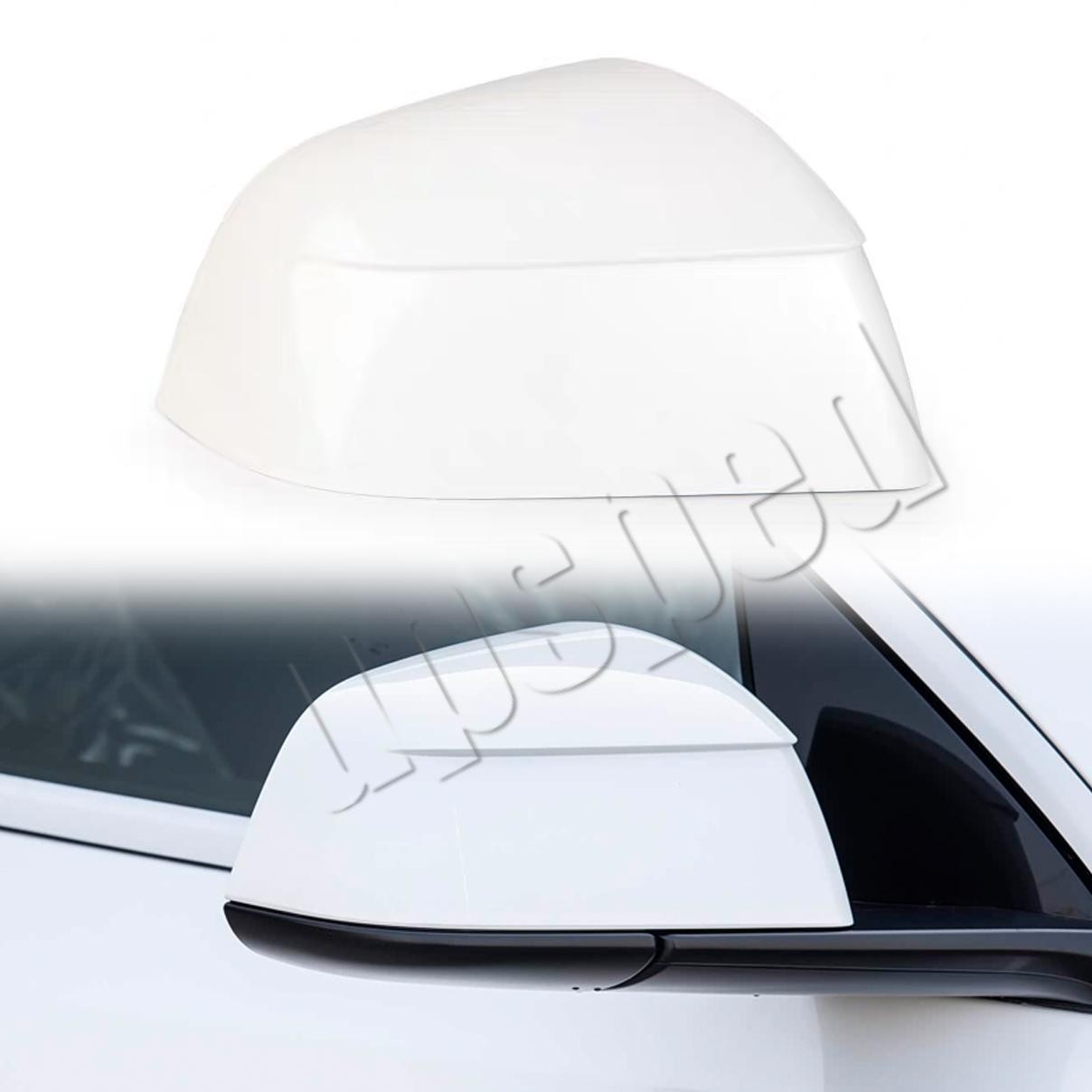White Right Side Rearview Mirror Cap Cover For 2025-2026 Tesla Model Y Juniper