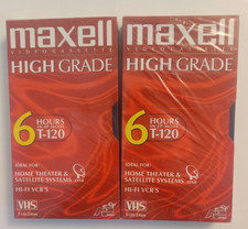 Lot Of 2 Maxwell Video Cassette High Grade 6 Hrs / 246 Mins T120 NIP