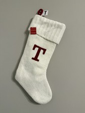 Target Wondershop Letter T Christmas Stocking Knit Monogram 18  Winter White