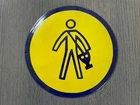 Vintage Tin Enamel Porcelain Sign Industrial - Enter with Gas Mask