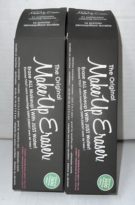 2 MakeUp Eraser Cloth The Original Erase Makeup W/Just Water Size 9.5''x 6'' Black