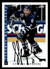 1993 Score Hockey #359 Sylvain Lefebvre Signed Autograph (no COA) *d2