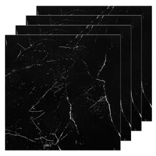40 Sheet Vinyl Flooring 12” x 12” Peel and Stick Floor Tile Waterproof Black ...