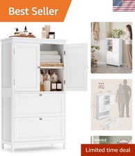 Storage Cabinet with Drawers and Doors for Bathroom Entryway White 11.8x23.6x...