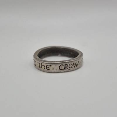 VTG Neca The Crow Movie Real Love Is Forever Silver Pewter Wedding Ring Size 9  