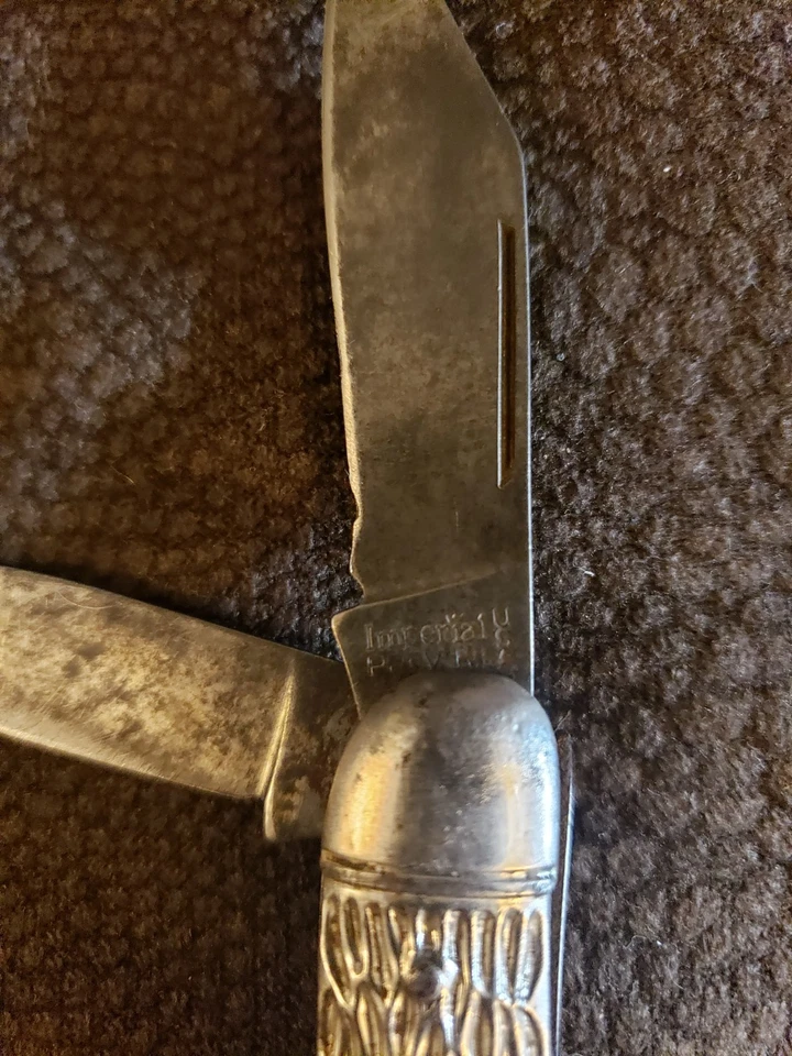 Navaja de bolsillo Imperial vintage de tres hojas de acero inoxidable de 3,5 pulgadas de largo  Foto 3 de 4