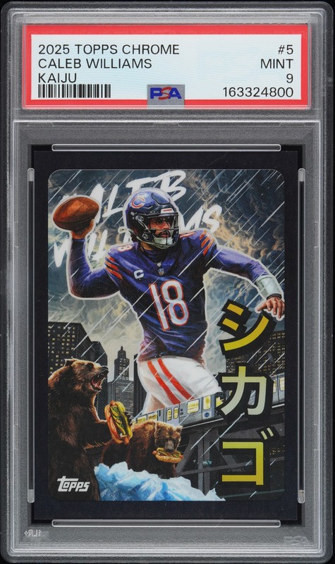 2025 TOPPS CHROME KAIJU #5 CALEB WILLIAMS PSA 9