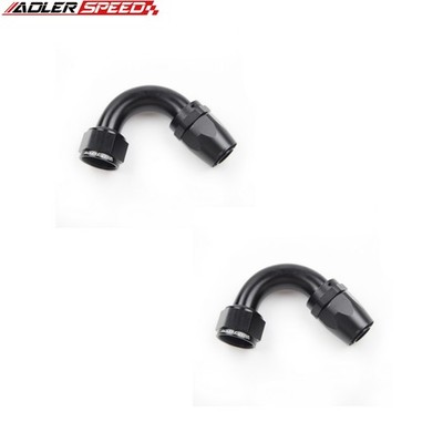 US SHIP 2PCS 120 Degree 16AN AN16 Hose End Adapter Swivel Fuel Oil Fitting Black