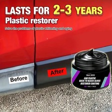 Car Plastic Restorer Trim Polish Black Shine Reviver for Faded Bumpers & Panels