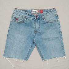 Vintage 90s Y2k Quicksilver Quikjean Raw Hem Denim Jean Shorts Jorts 32"