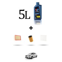 Hoffcar Wartungskit 3 Filter Und 5L ÖL FüR Seat Leon Iii 1.6 Tdi 81KW Ab 2012