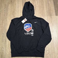 New Nike Mens Black USA FENCING Hoodie SWEATSHIRT PULLOVER SIZE L