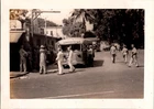 Vtg 1940s WW2 Schofield US Military Sailors Street Scene Bus Snapshot Photo