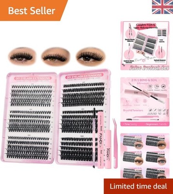 Luxuriöses 570-teiliges Wispy Lash Cluster Set: Natürlicher Look 8-16 mm Verlängerungen
