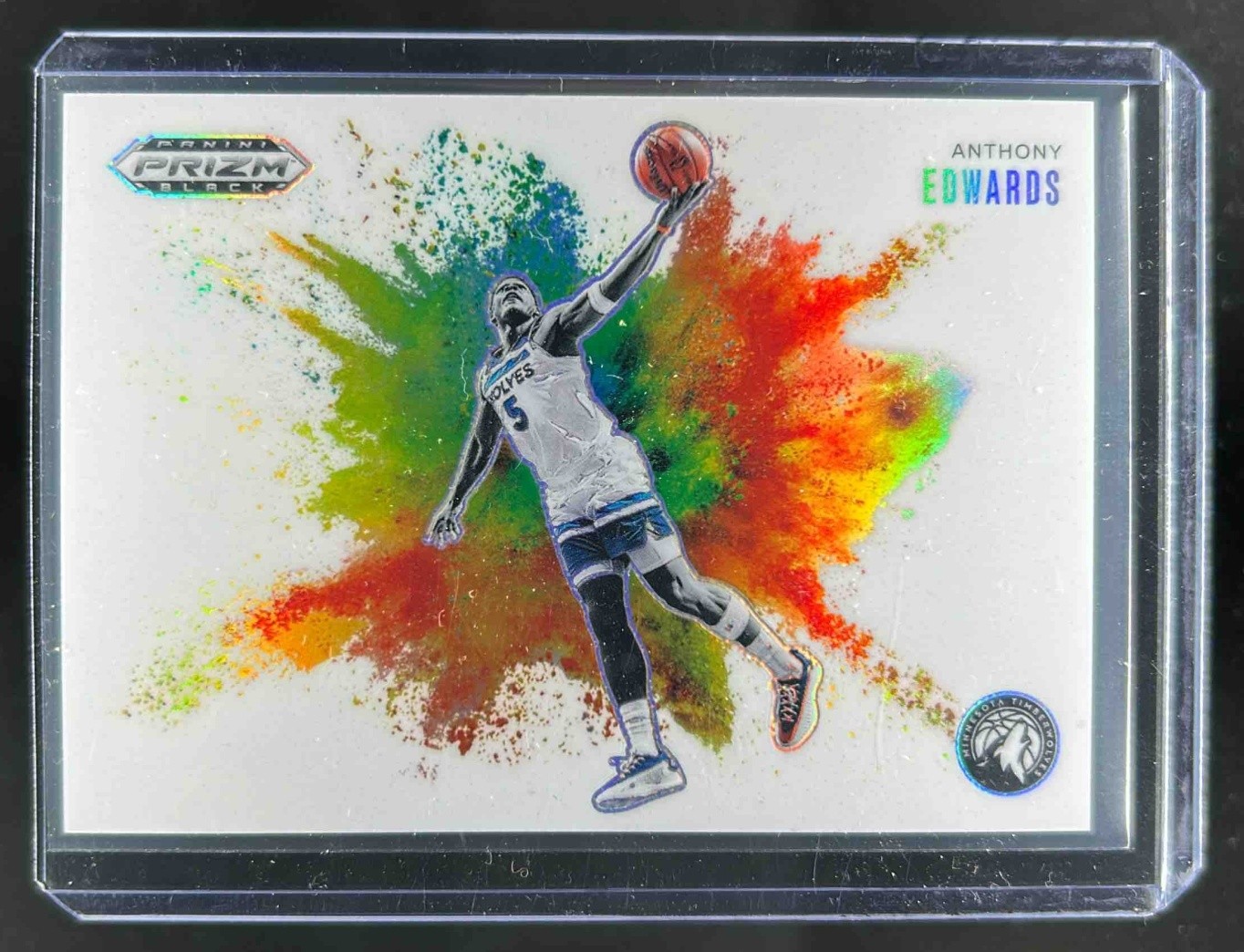 2024-25 Prizm Black Anthony Edwards Color Blast SP #12 Timberwolves