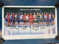 NHL 500 Goal Scorers Hockey Poster 38x23 Autographed 