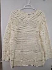 ANRABESS Women‘s Medium Ivory Long Oversized Sweater NWT