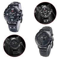 Shark Sport Watch Stainless Genuine Leather Men Quartz(battery) Wristwatch Black Shark Sport Watch Stainless Genuine Leather Men Quartz(battery) Wristwatch Black