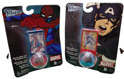 Marvel Flickers ring flasher NOS Playing Mantis Series 2 #4 #7 Spiderman Captain