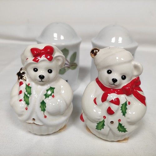 Lenox Holiday Boy & Girl Teddy Bear Salt & Pepper Shakers+ More ... - Picture 5 of 19