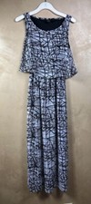 Robert Louis Dress Women's Small Black & White Full Length Blouson Lined