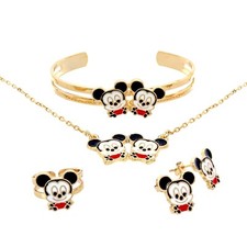 Little baby mouse Jewelry Set for girls Necklace, cuff bracelet, stud earrings a