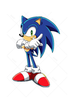 Vorgeschnittener Sonic Igel essbarer Tortenaufleger, Dekoration verschiedene Größen