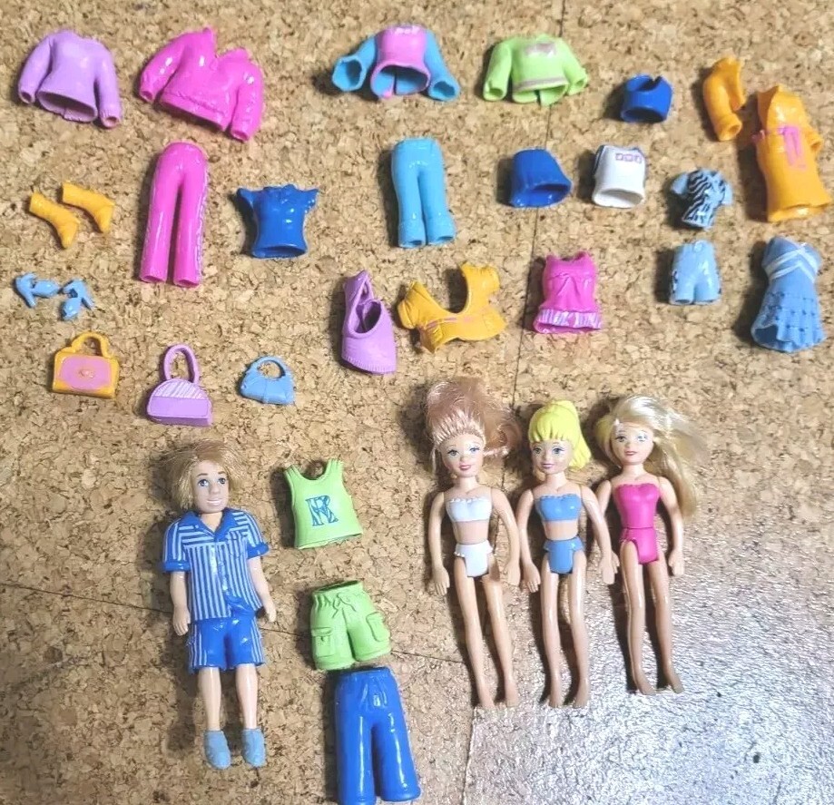 POLLY POCKET Dolls, Clothes, Accessories Rooted & Molded Hair LOT*Read*
