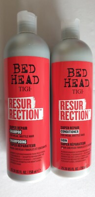 Pack of 2 TIGI Bed Head Resurrection Super Repair Shampoo & Conditioner 750ml