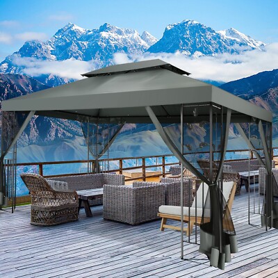 Pop-up Gazebo 10X13 Outdoor Canopy Tent with Mosquito Netting for Patio  Garden