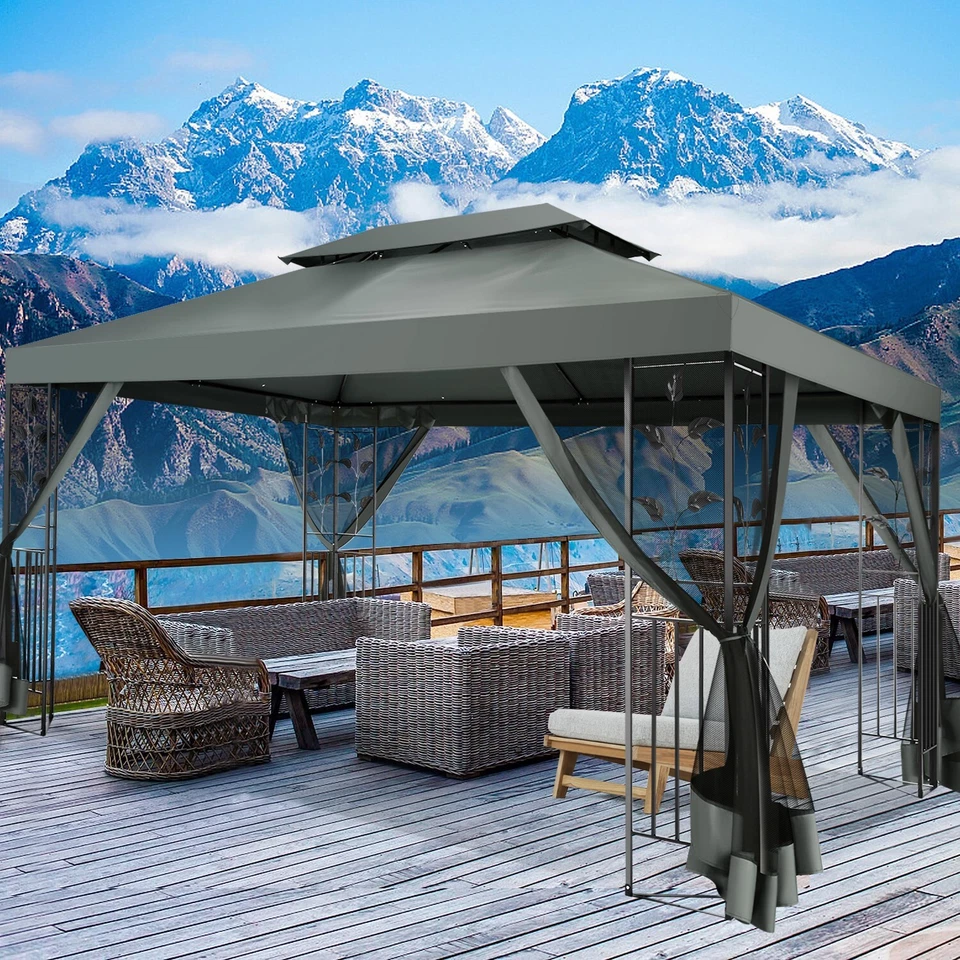 Pop up Gazebo 10X13 Outdoor Canopy Tent with Mosquito Netting for Patio Garden\ - Image 2 of 4