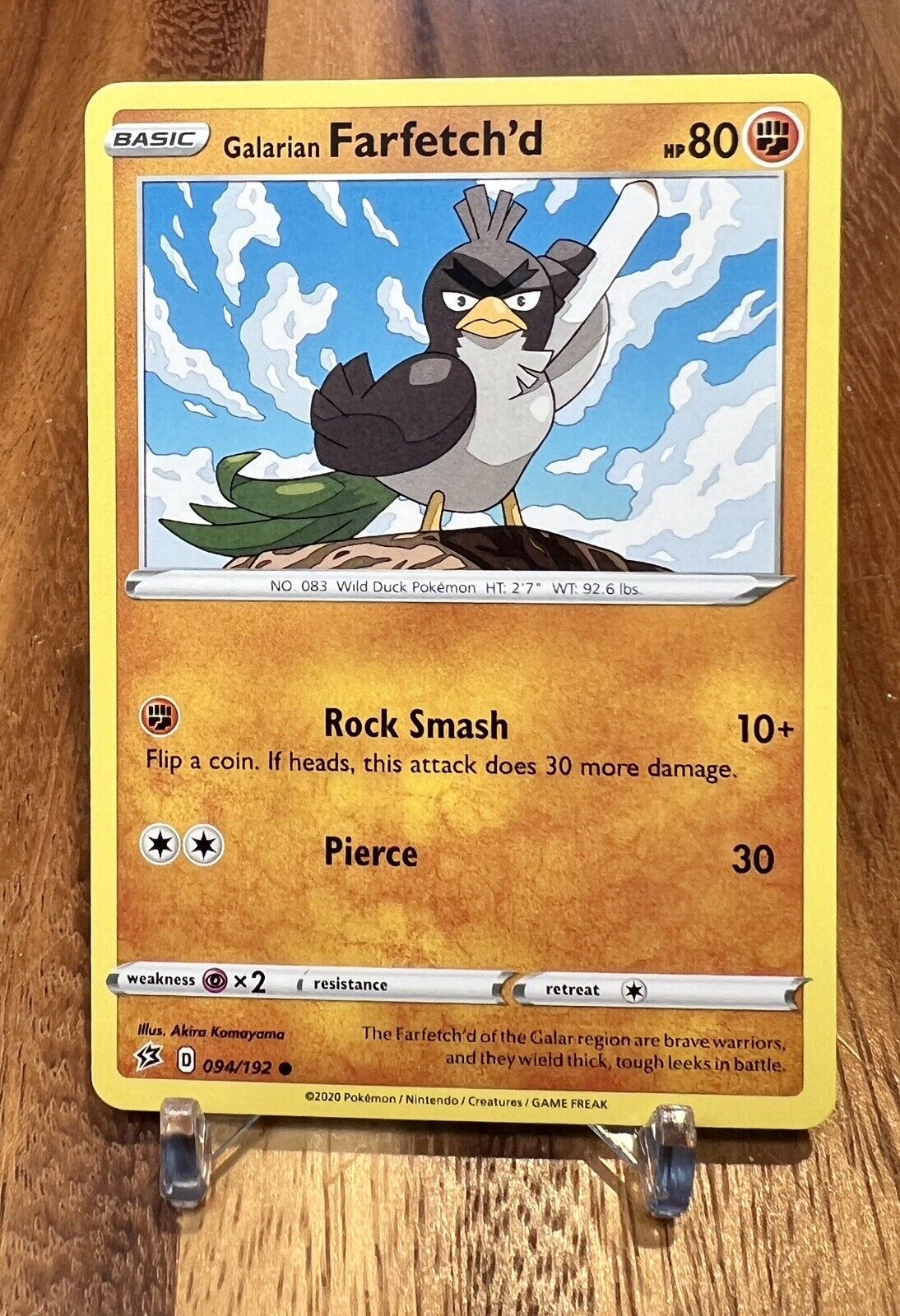 Galarian Farfetch'd 094/192 Non Holo Rebel Clash Pokemon Card NM