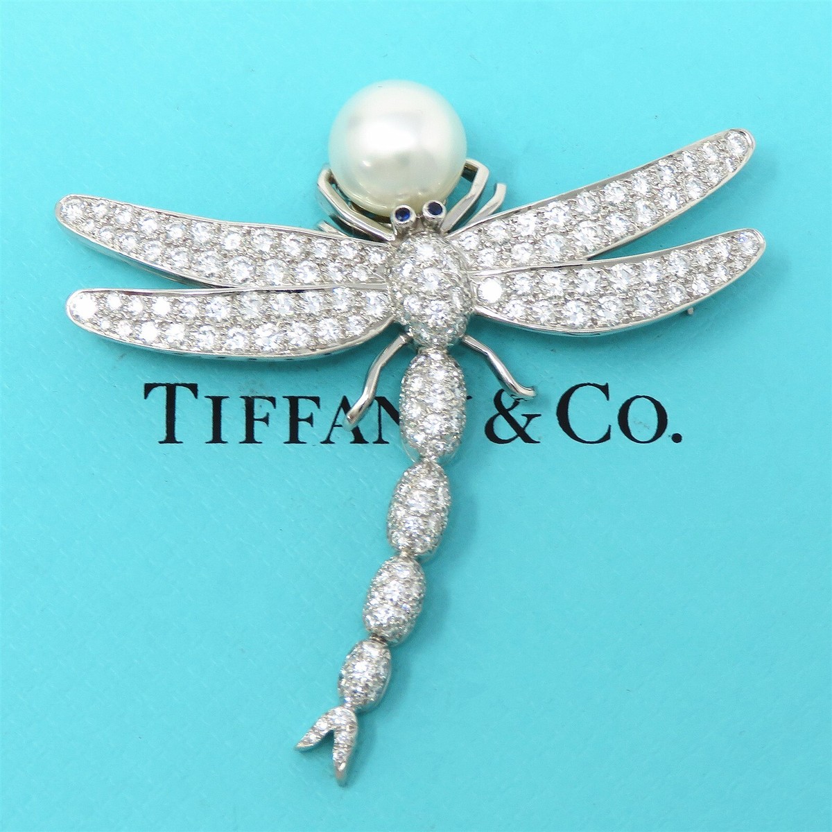 NYJEWEL Tiffany & Co. Platinum Diamond Sapphire Pearl NYJEWEL Tiffany & Co. Platinum Diamond Sapphire Pearl