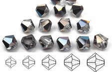 Czech Bicone Crystal Beads Crystal Moody Sky Blue ctd 3mm 4mm Rondelle Diamond