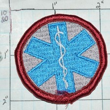 MEDICAL SYMBOL SNAKE STAFF EMBROIDERED RED GR...