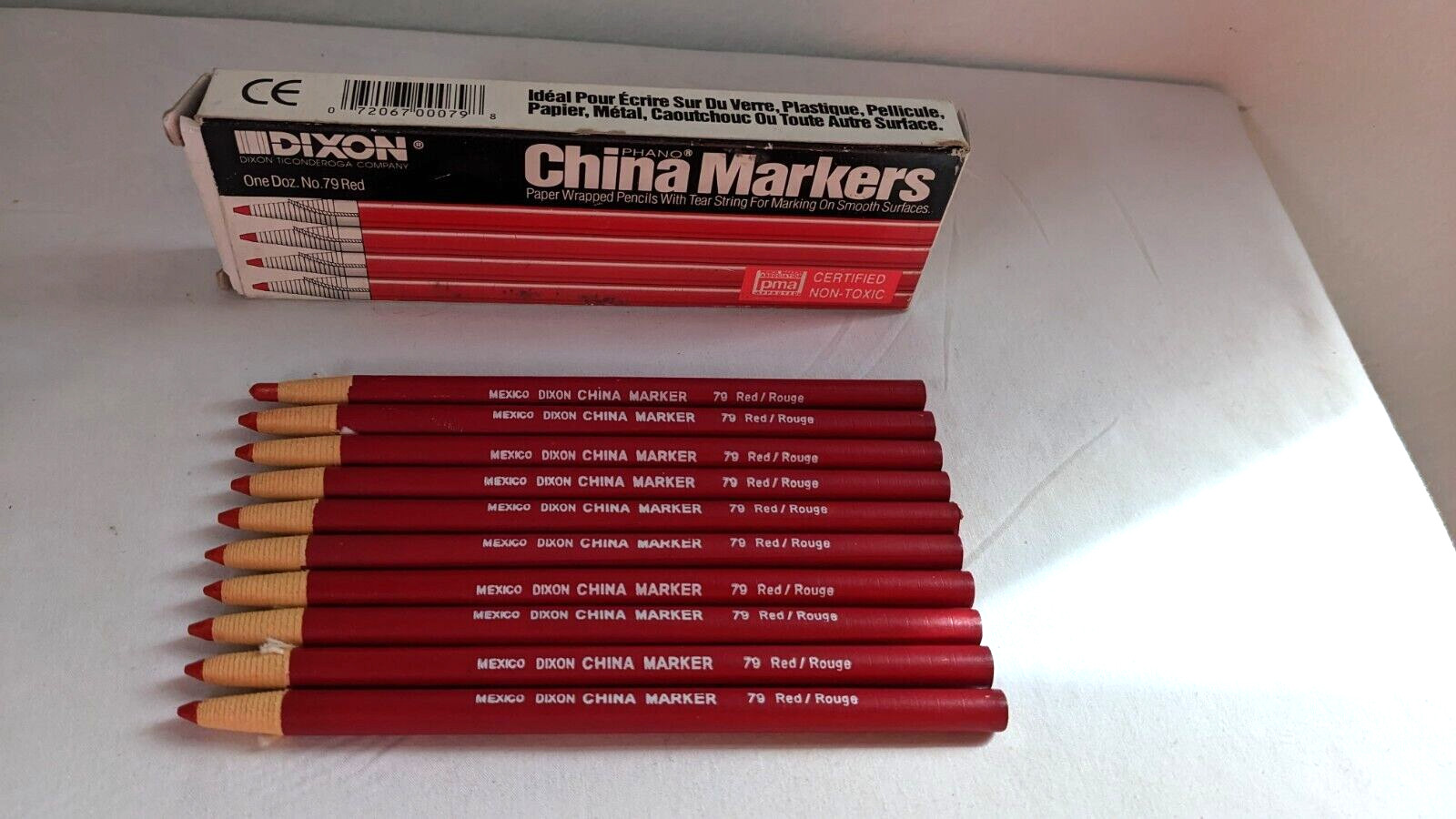 Dixon China Marker Red No. 79 Rouge Peel Off Grease NonToxic Pencil