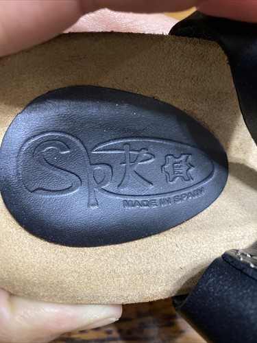 SPK Sandali con zeppa in sughero e pelle, donna US 38/7,5, pelle nera Mrsp $ 199 - Foto 4 di 6