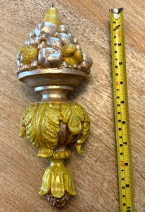 Vintage FRUIT ARCHITECTURAL FINIAL 9" CHRISTMAS ORNAMENT Gold Silver Fancy Glam
